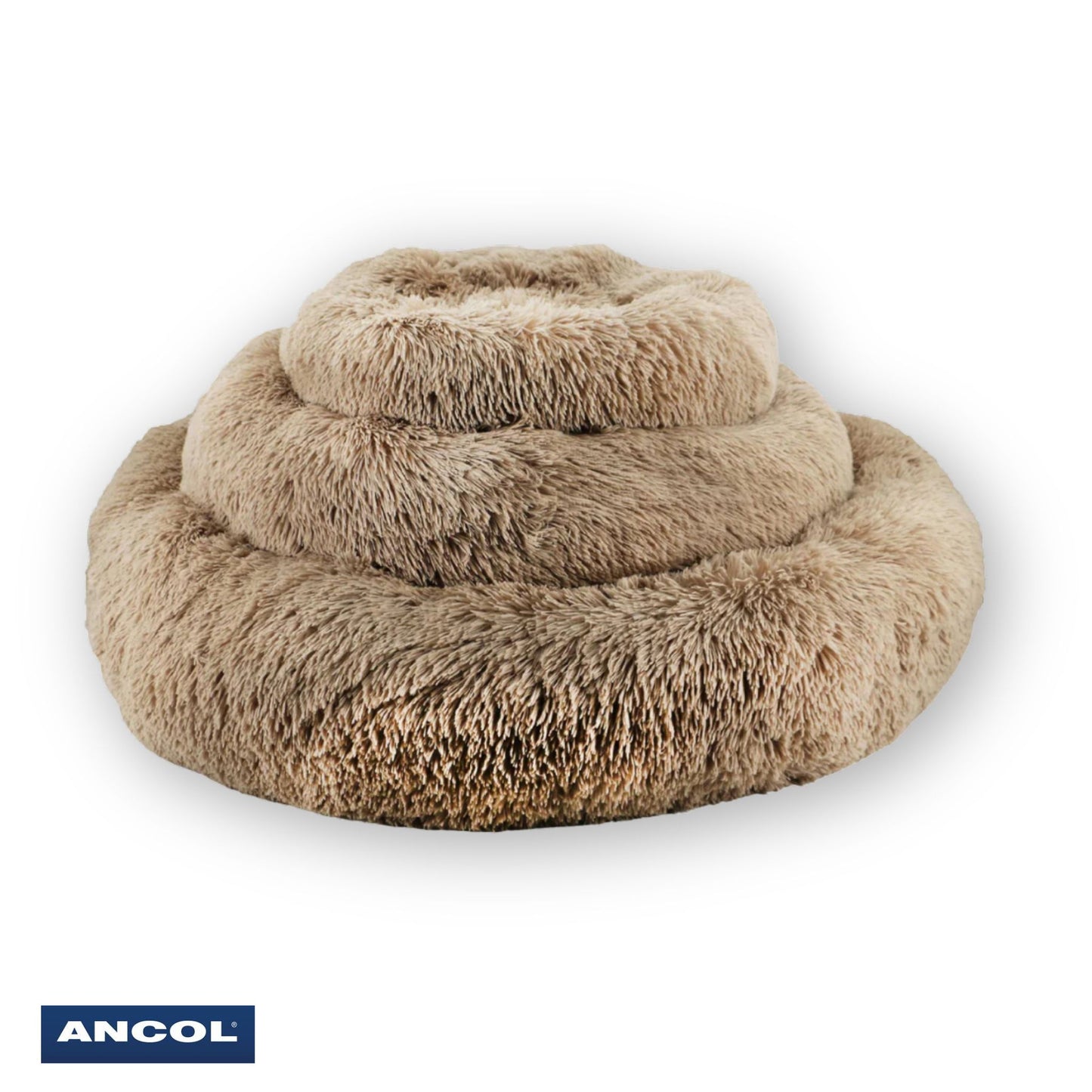 Ancol Plush Donut Dog Bed Oatmeal Stacked