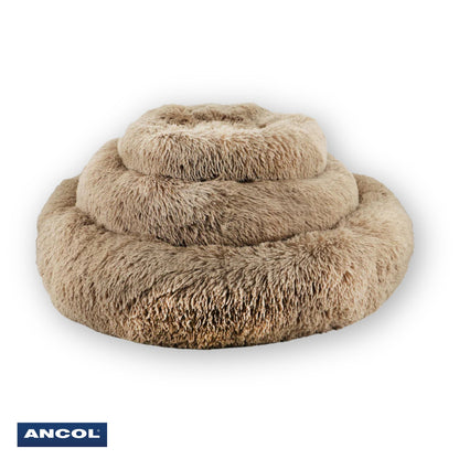 Ancol Plush Donut Dog Bed Oatmeal Stacked