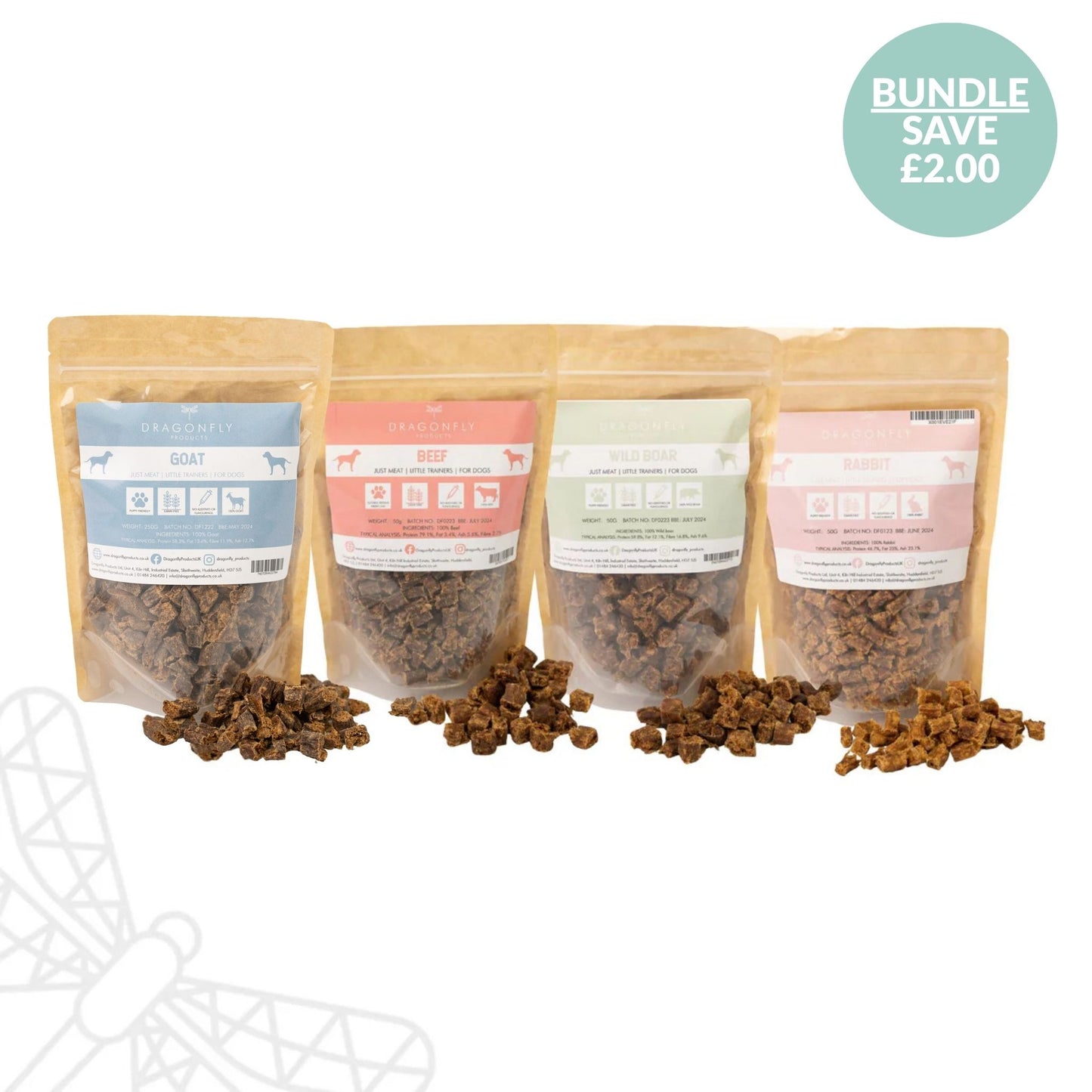 Little Trainers 'Just Meat' Training Treats Bundle 4x50g (Meat or Poultry)