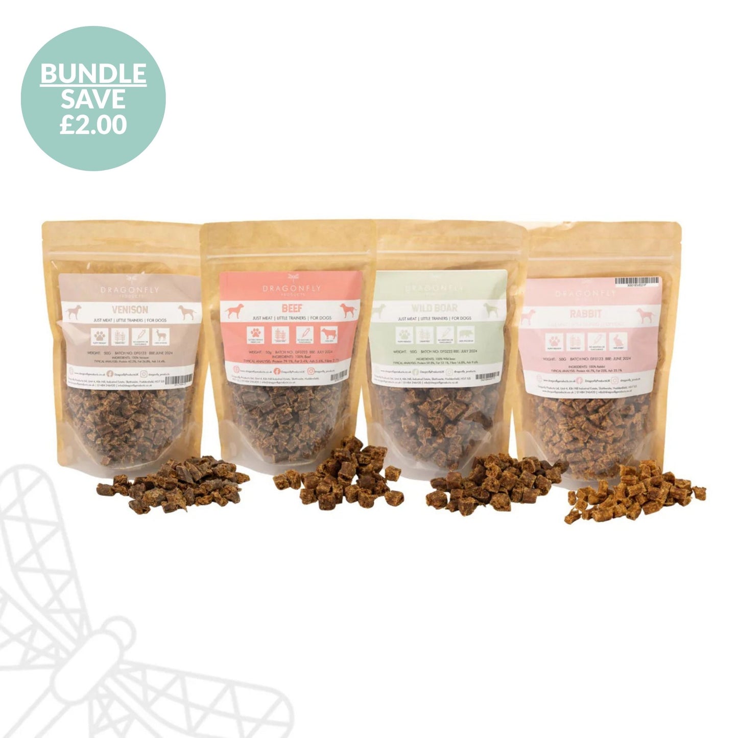 Little Trainers 'Just Meat' Training Treats Bundle 4x50g (Meat or Poultry)