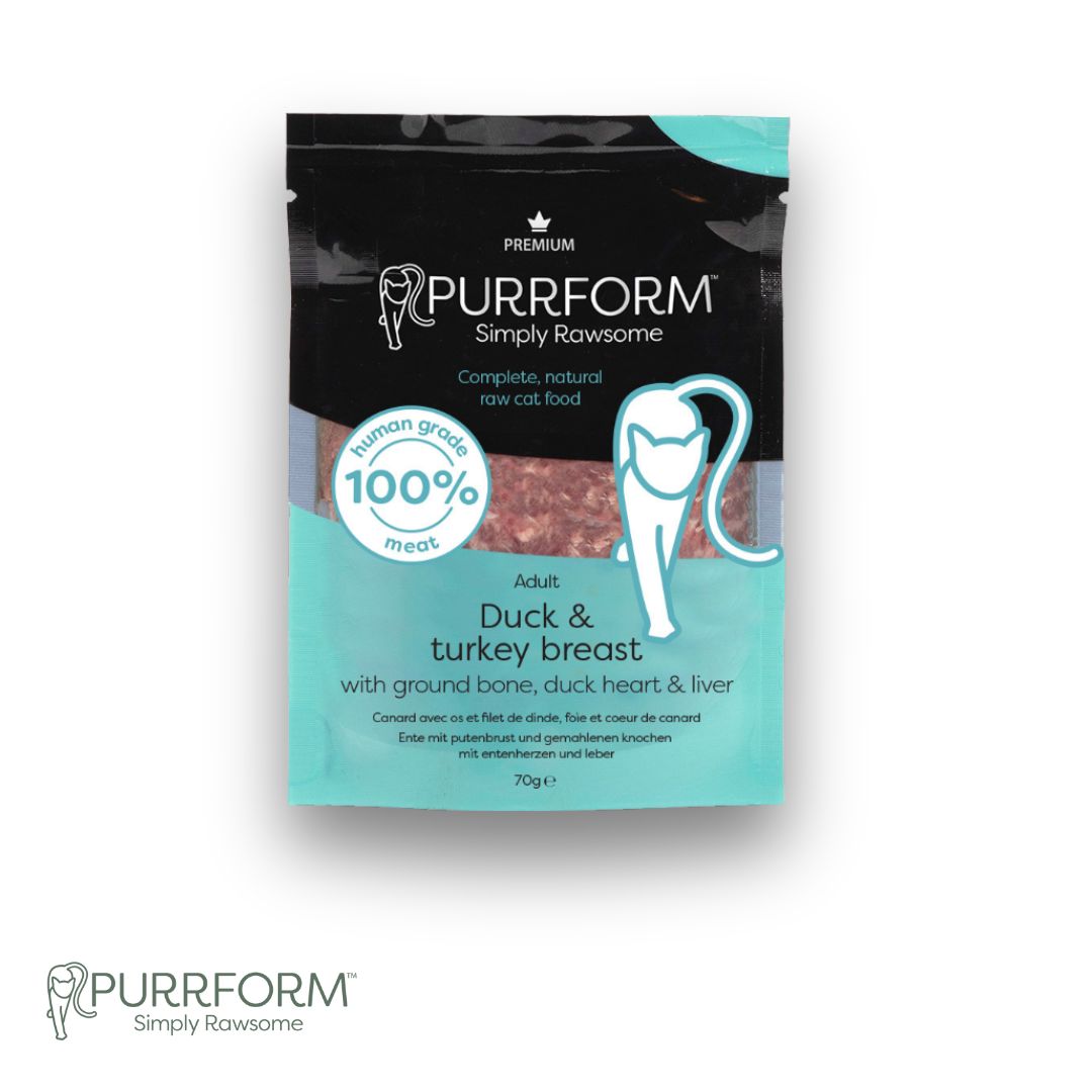 PurrForm Duck with Turkey Breast & Ground Bone with Duck Heart & Liver