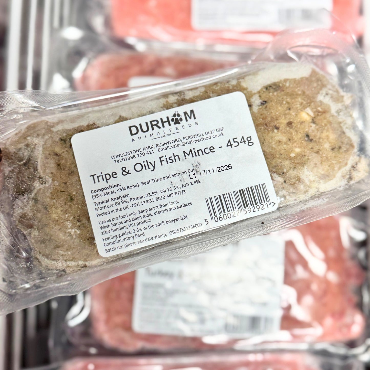 Durham Animal Feeds Tripe & Oily Fish Mince