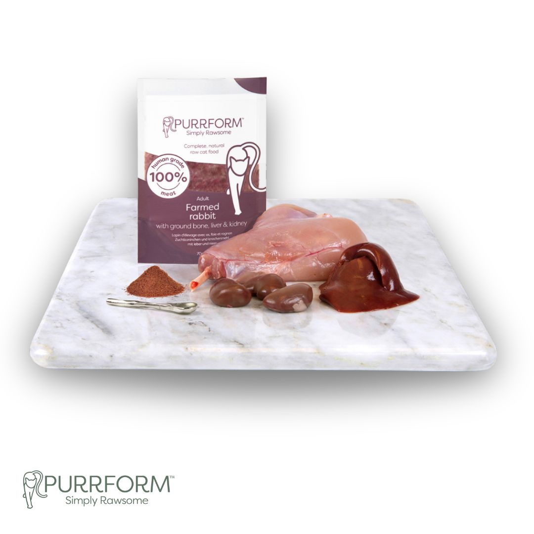 PurrForm Farmed Rabbit Ground Bone Liver and Kidney