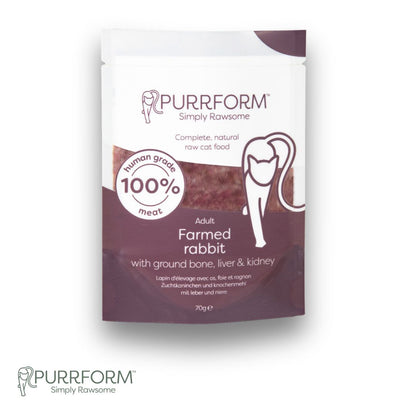 PurrForm Farmed Rabbit Ground Bone Liver and Kidney
