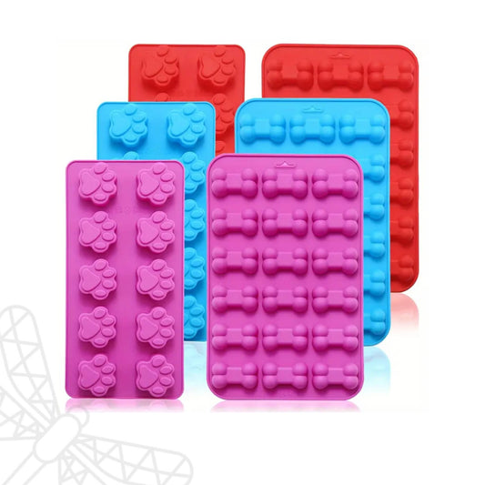 Ice cube trays in paw and bone shapes