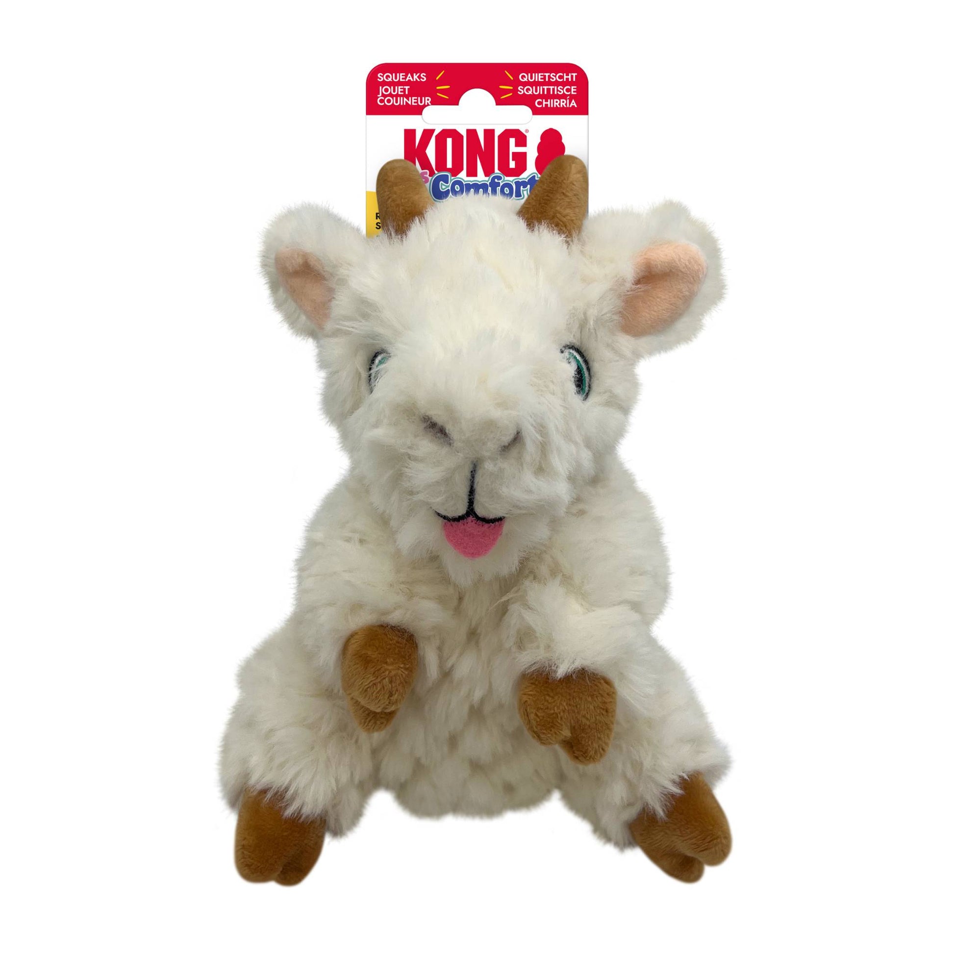KONG Comfort Tykes goat dog toy with label