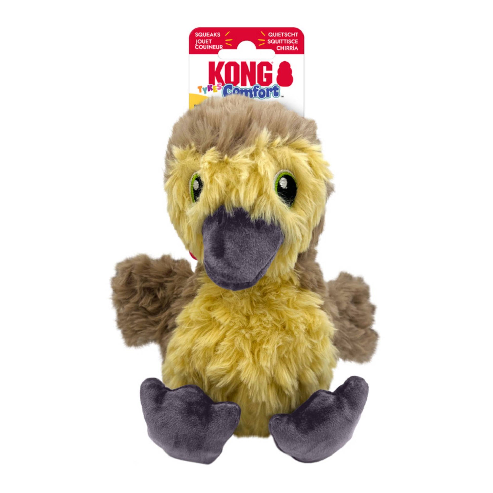 KONG Comfort Tykes gosling dog toy with label