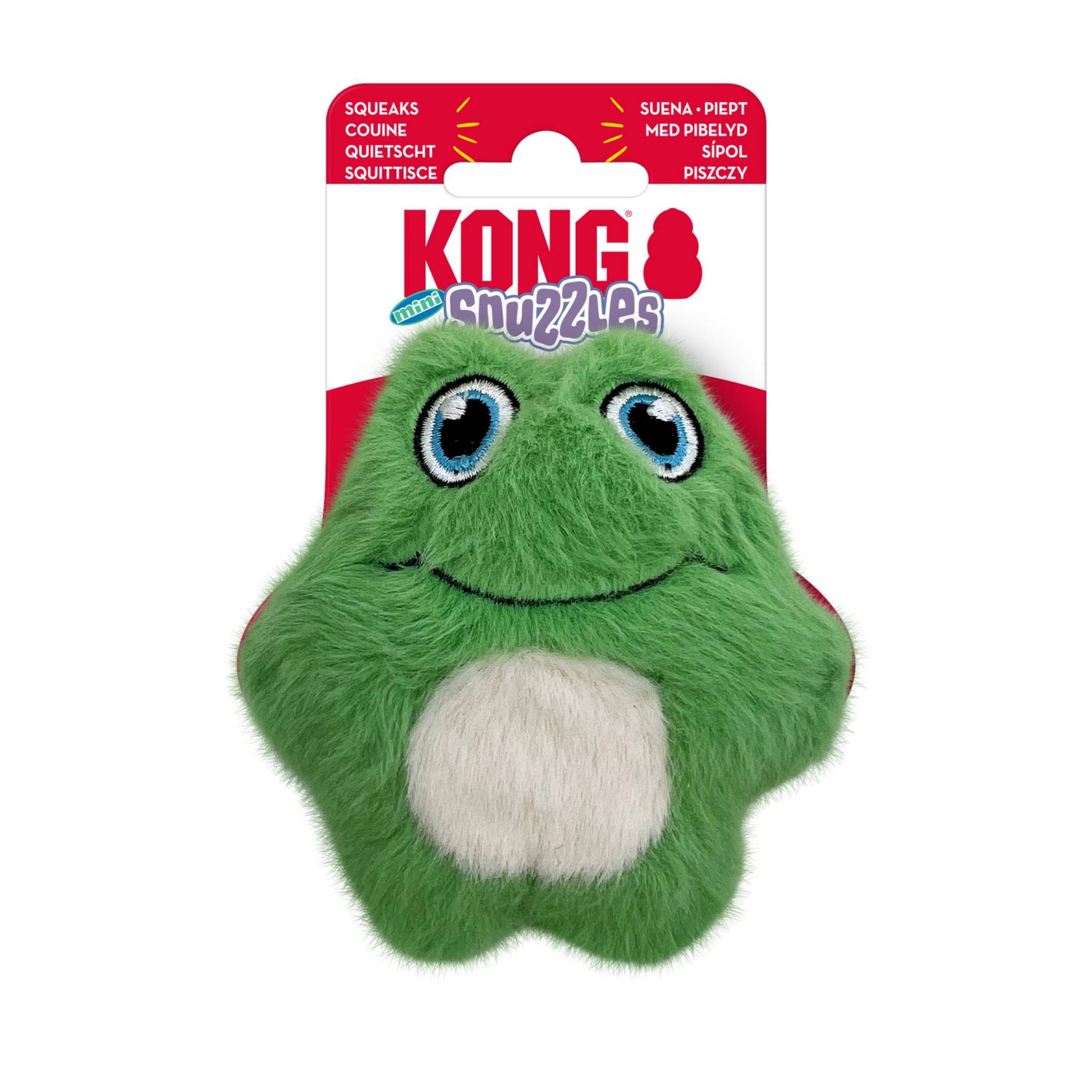 KONG SNUZZLE FROG DOG TOY AND LABEL
