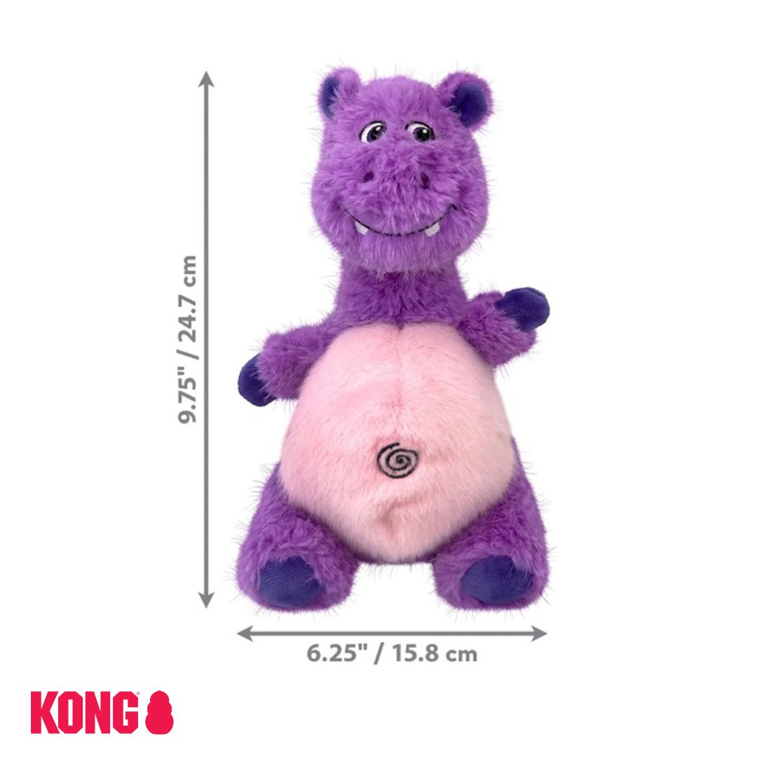KONG Belly Knots Hippo with dimensions