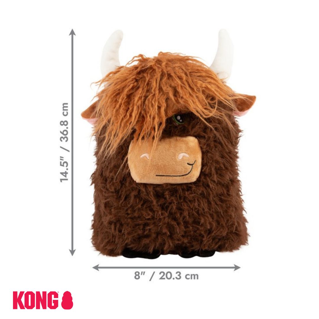KONG Comfort Jumbo Highland Cow with dimensions