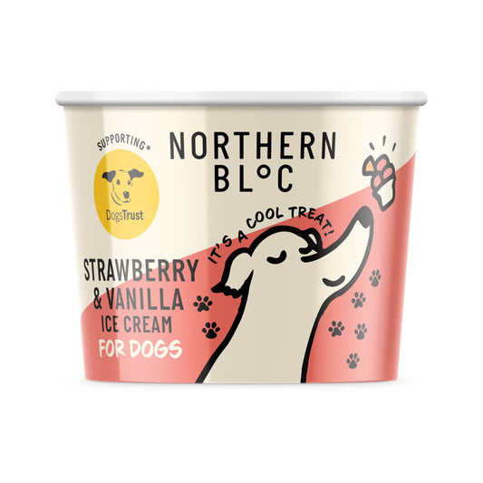 northern bloc strawberry and vanilla dog ice cream