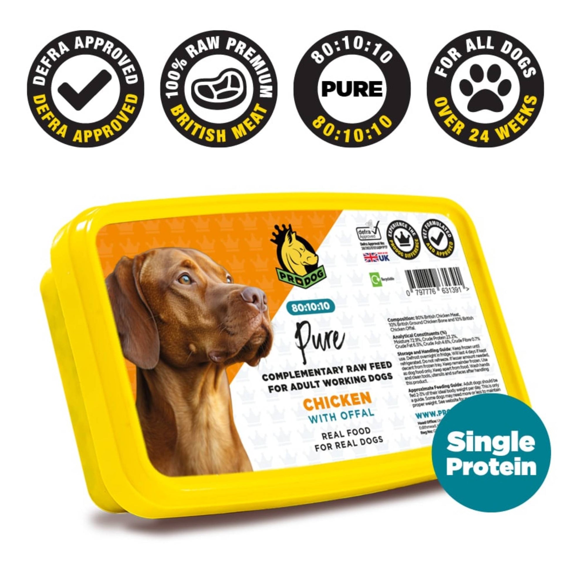 PRODOG RAW CHICKEN 80-10-10 DOG FOOD DATA