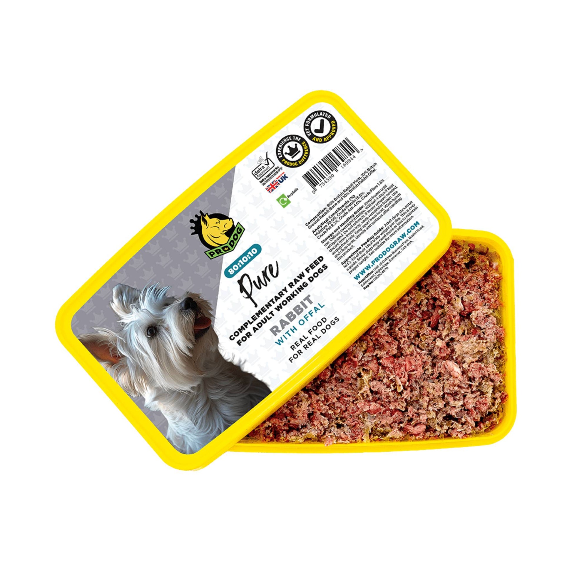 PRODOG RAW RABBIT RAW DOG FOOD TUB