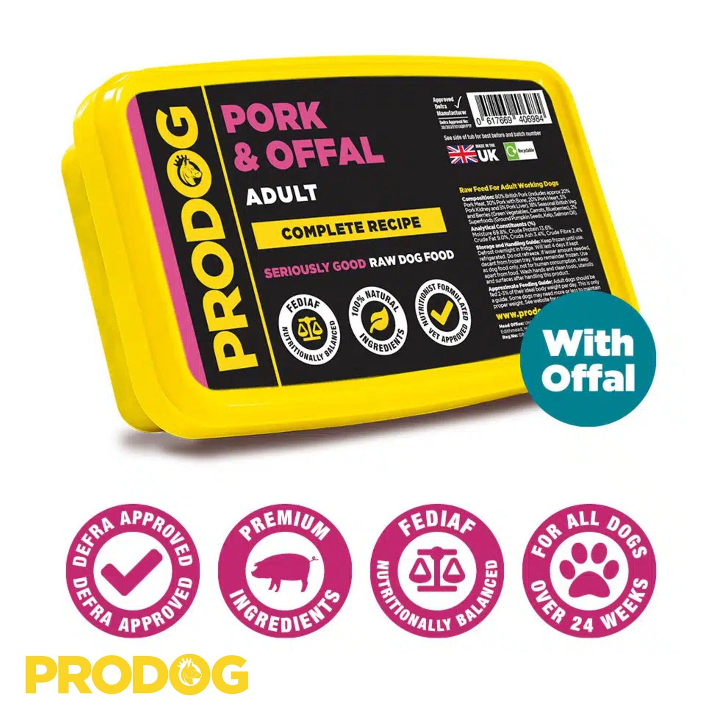 ProDog Raw Pork & Offal Complete with info