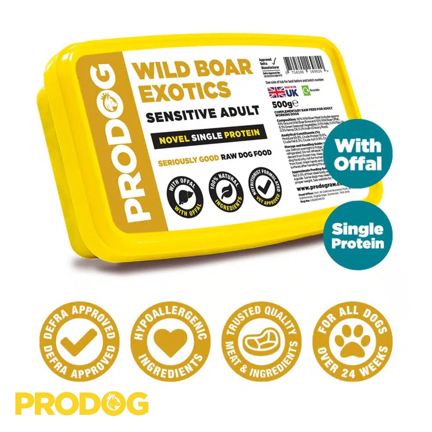 ProDog Raw Wild Boar & Offal Exotics Complete