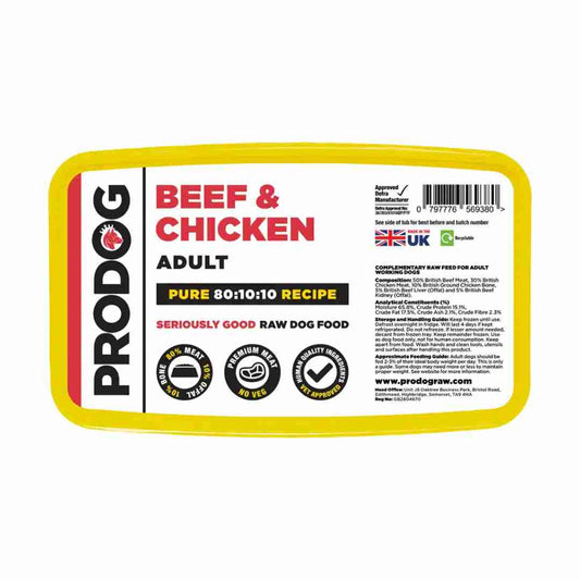 ProDog Raw Pure Beef and Chicken 80/10/10