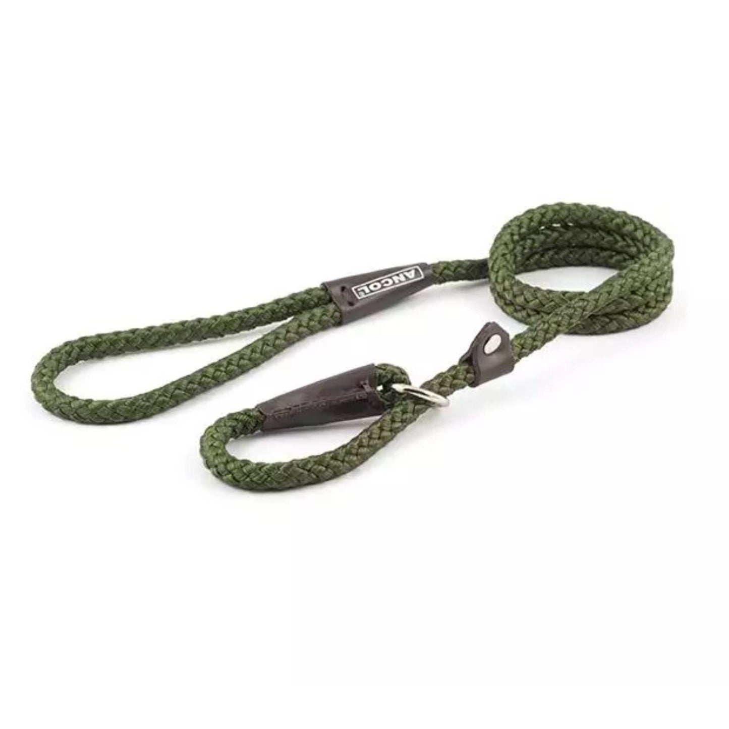 ancol green rope slip lead