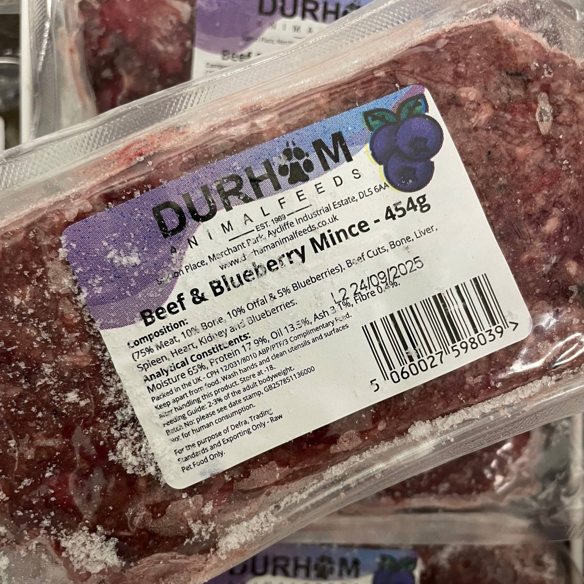 Durham Animal Feeds Beef and Blueberry pack