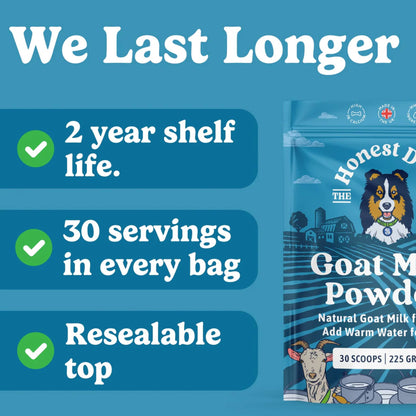 honest dog co goat milk powder packet servings