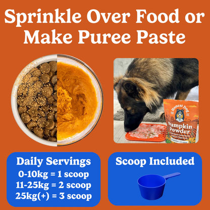 honest dog co pumpkin powder packet serving guide