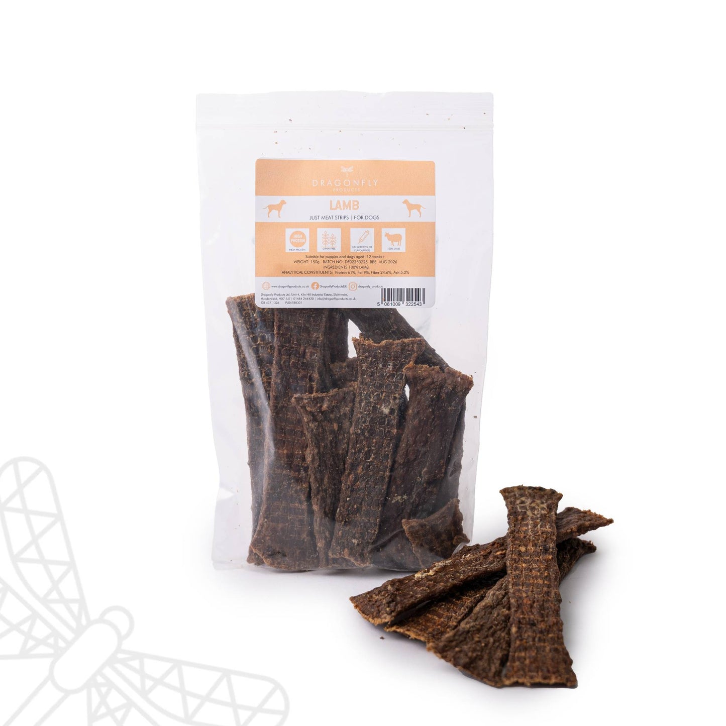 Lamb 100% meat strips dog chew