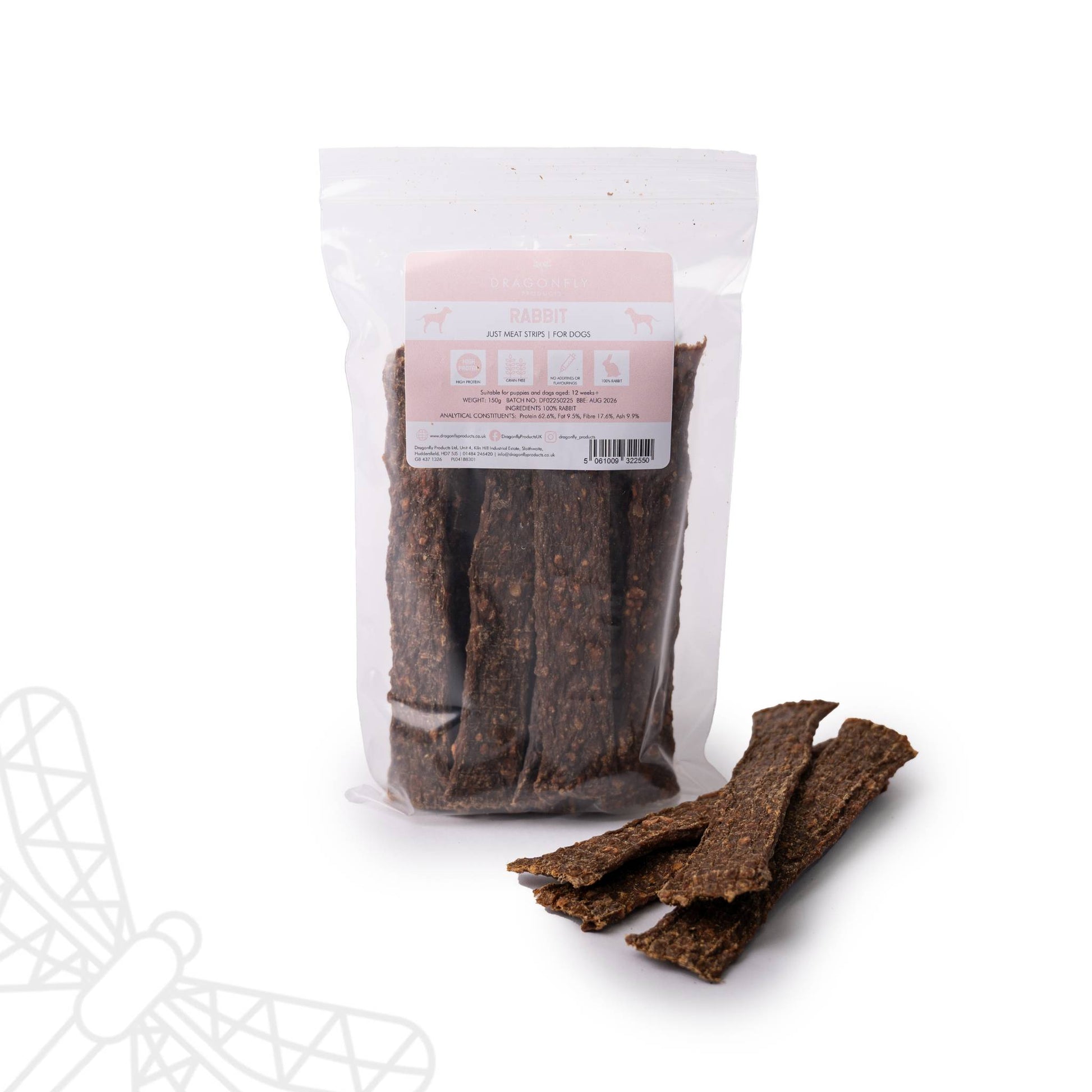 Rabbit 100% meat strips dog chew