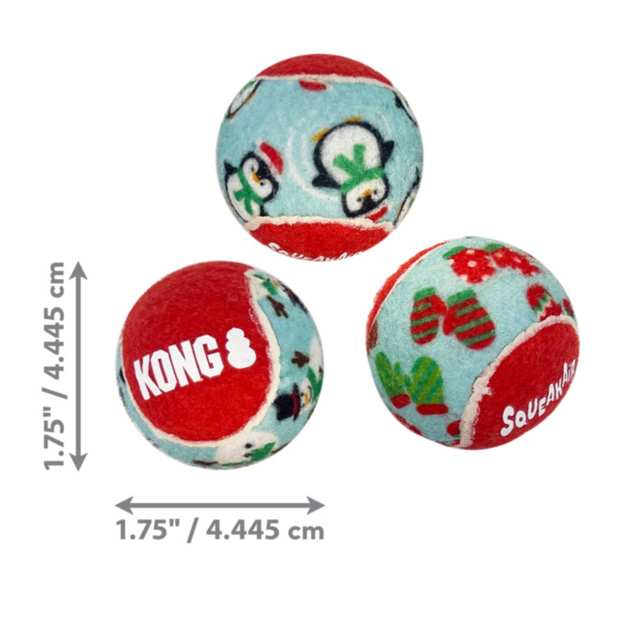 KONG Holiday SqueakAir Balls For Dogs Dragonfly Products