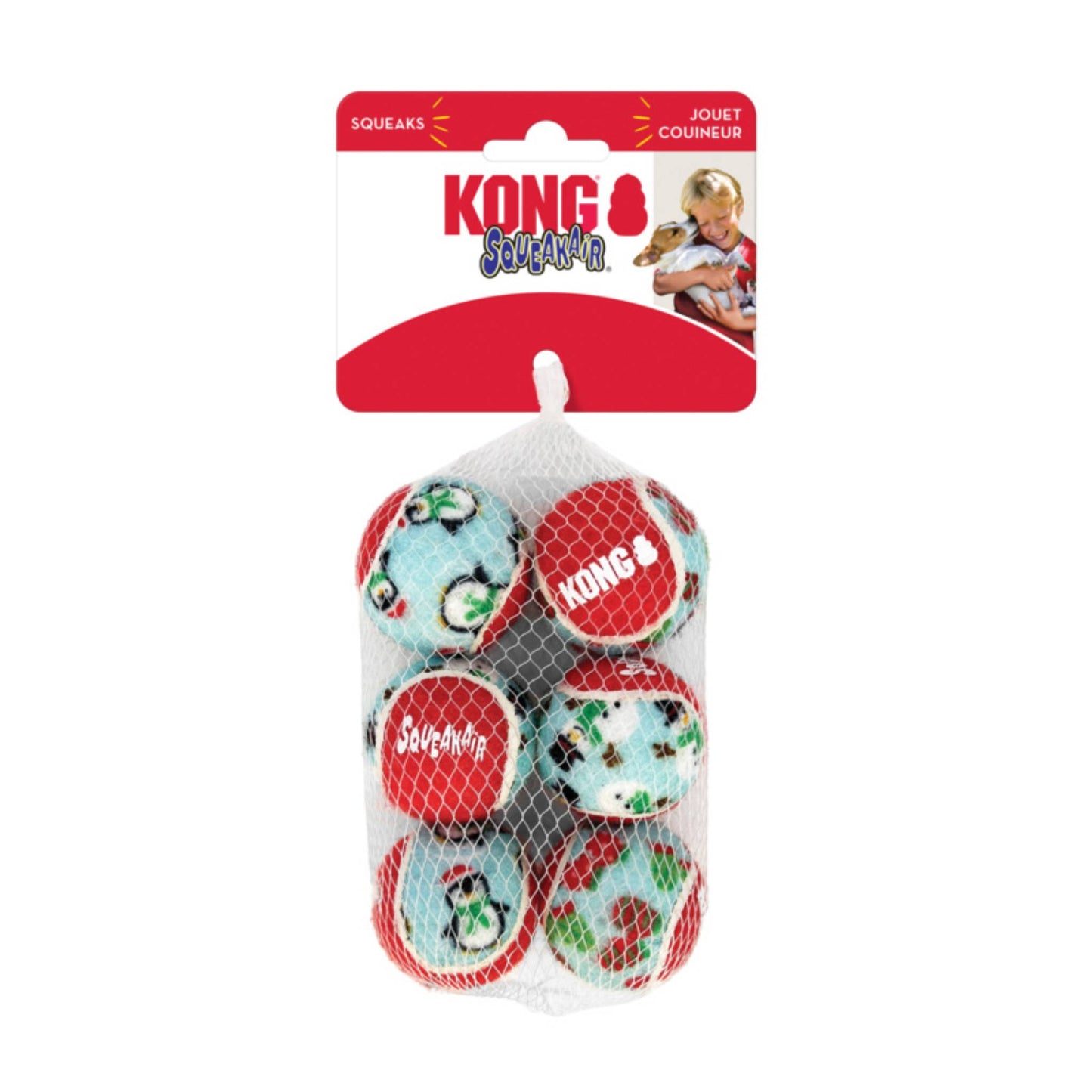 KONG CHRISTMAS DOG TOY BALLS 6 PACK