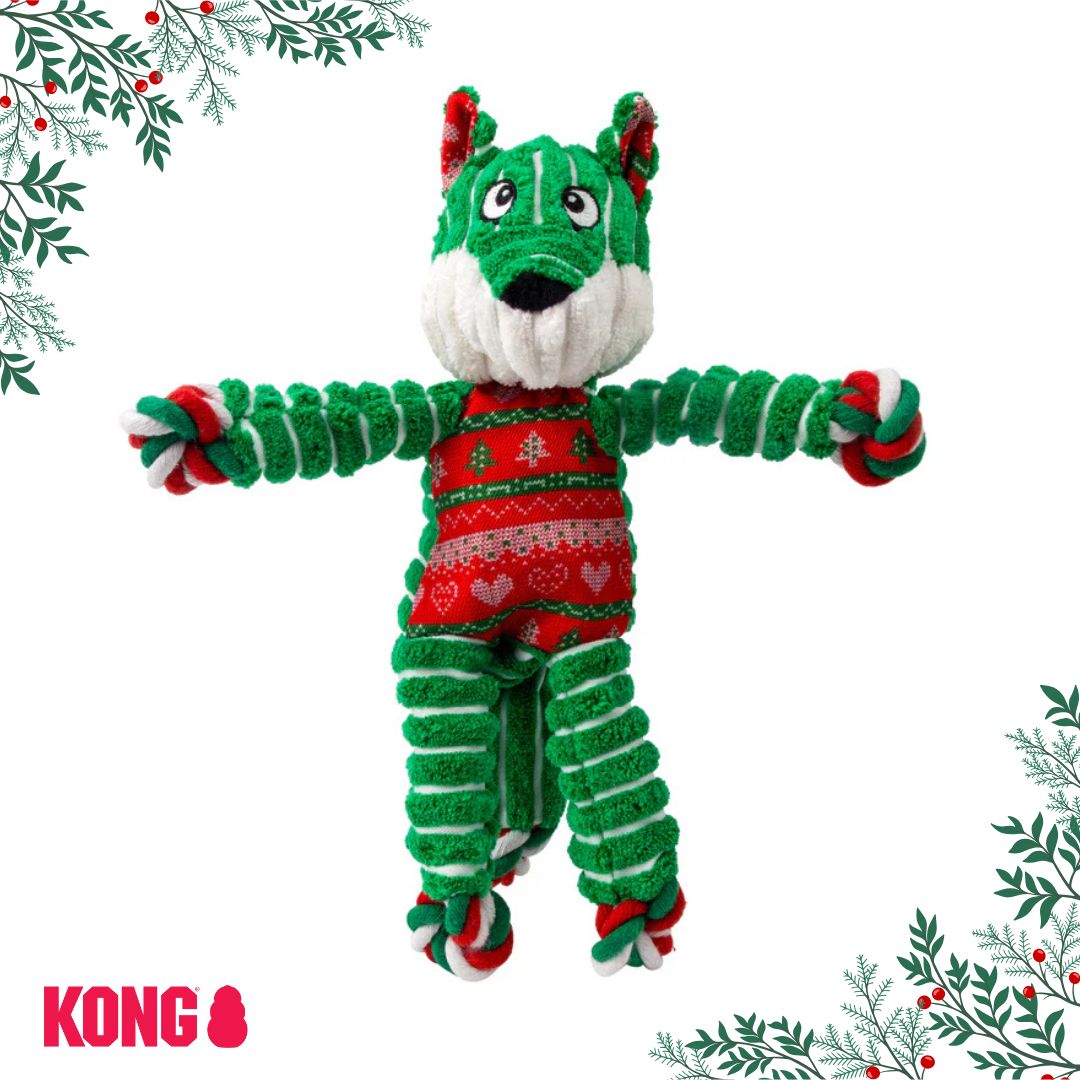 KONG Christmas Holiday Floppy Knots Fox