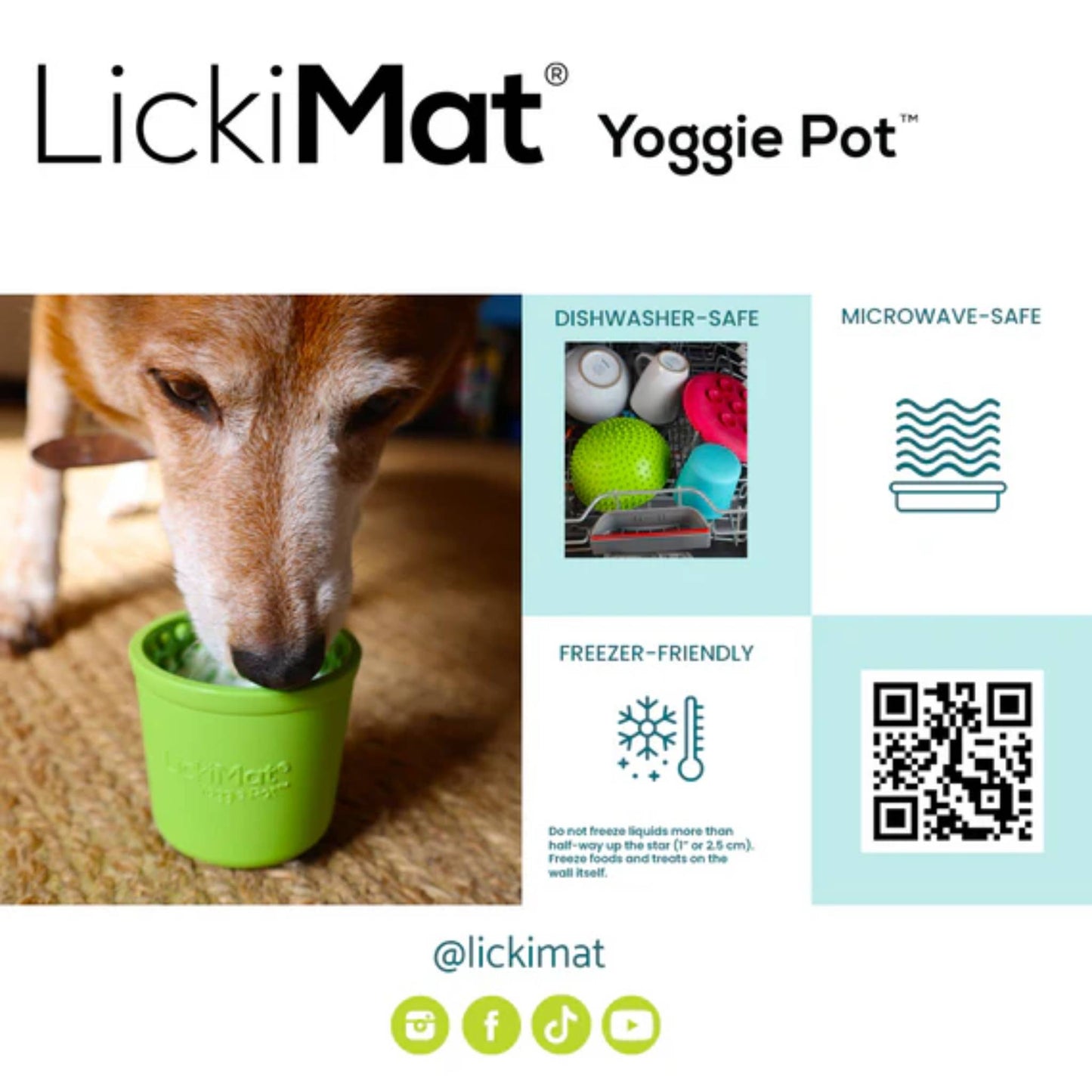 lickimat yoggie pot for dogs care label