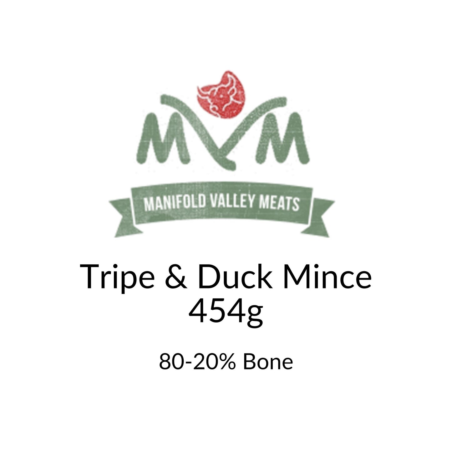 Manifold Valley Meats Tripe and Duck Mince Raw Dog Food