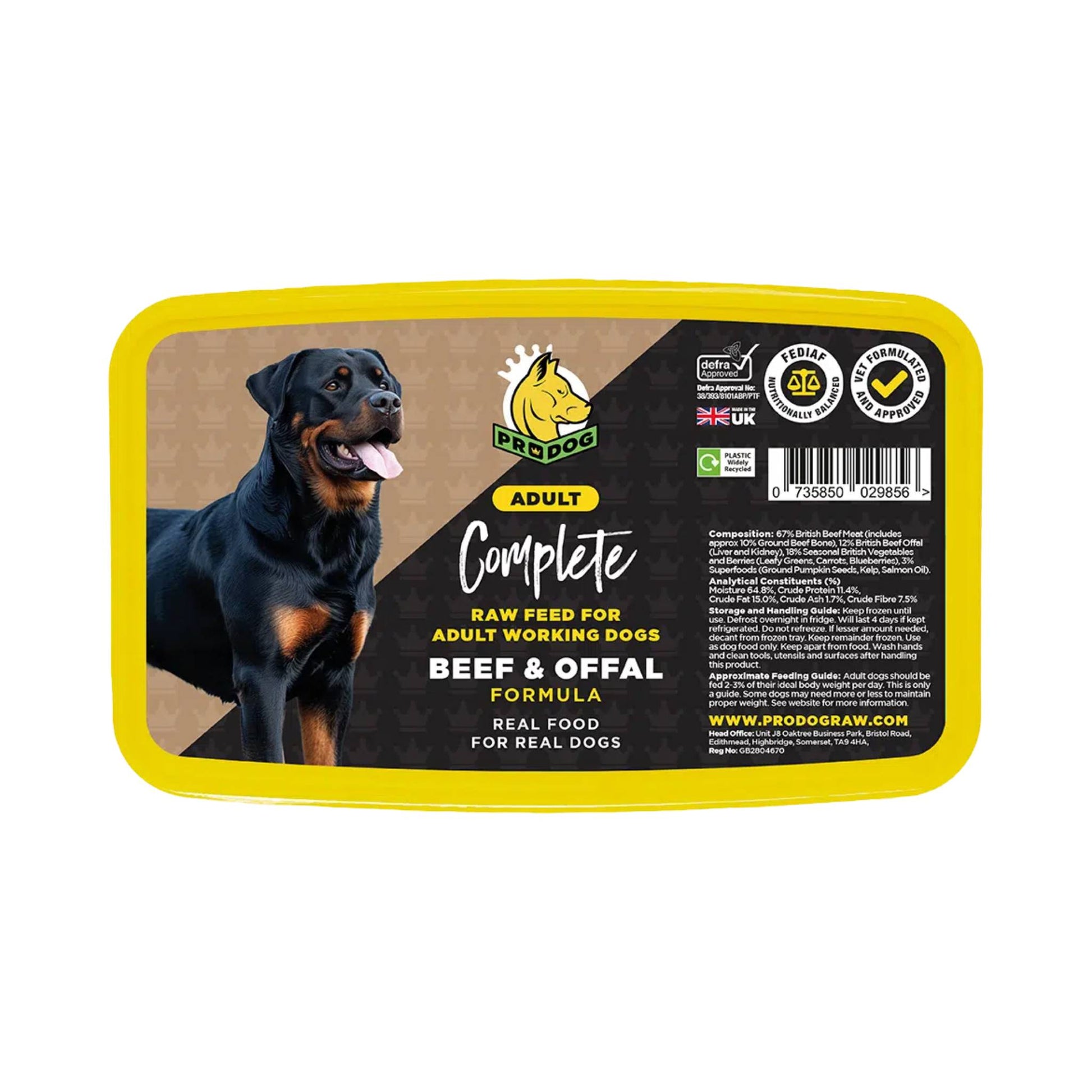 ProDog Raw Beef & Offal raw dog food