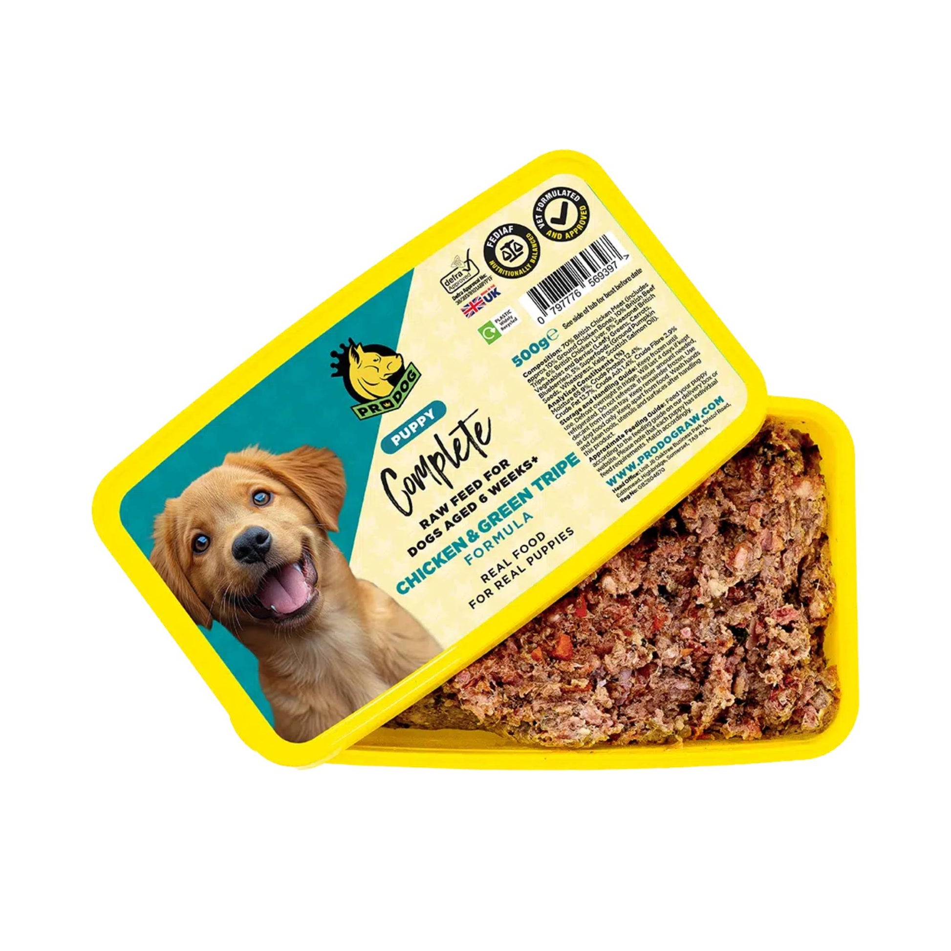 Prodog Raw Puppy Chicken & Tripe raw dog food tub
