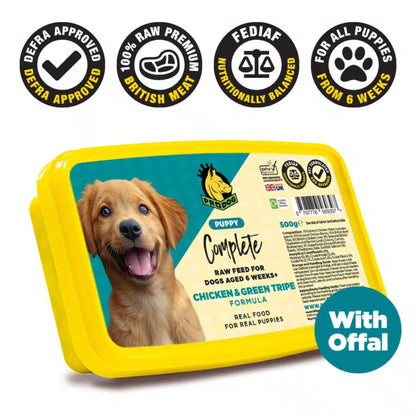 Prodog Raw Puppy Chicken & Tripe raw dog food info