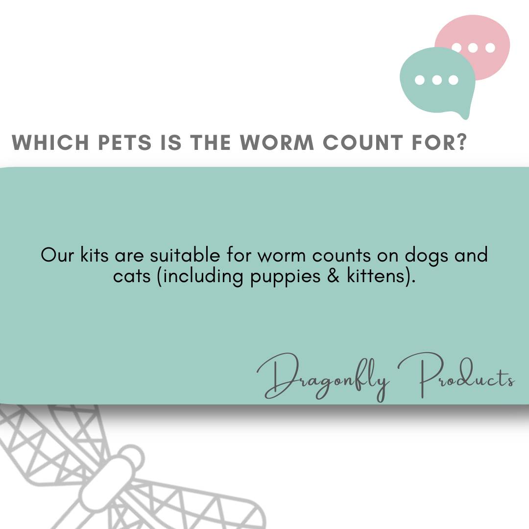 Worm count test kits for dogs and cats