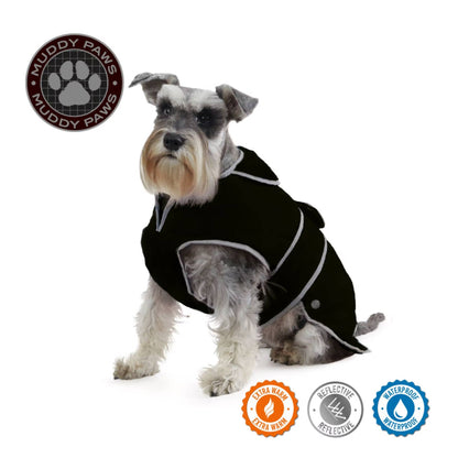 Ancol muddy paws dog coat, in black.