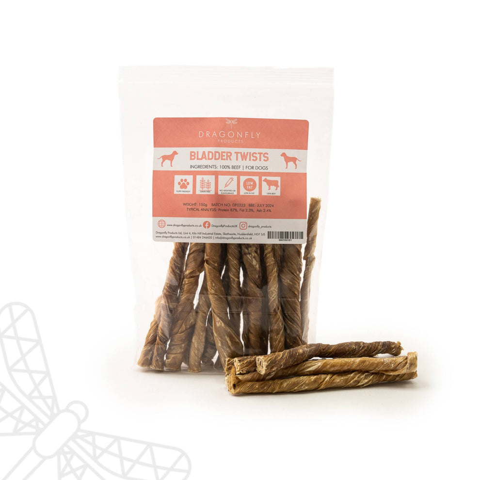 Beef Bladder Twists for Dogs Dragonfly Products