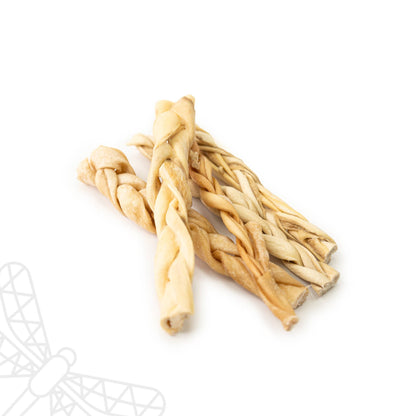 Braided lamb skin puppy treat