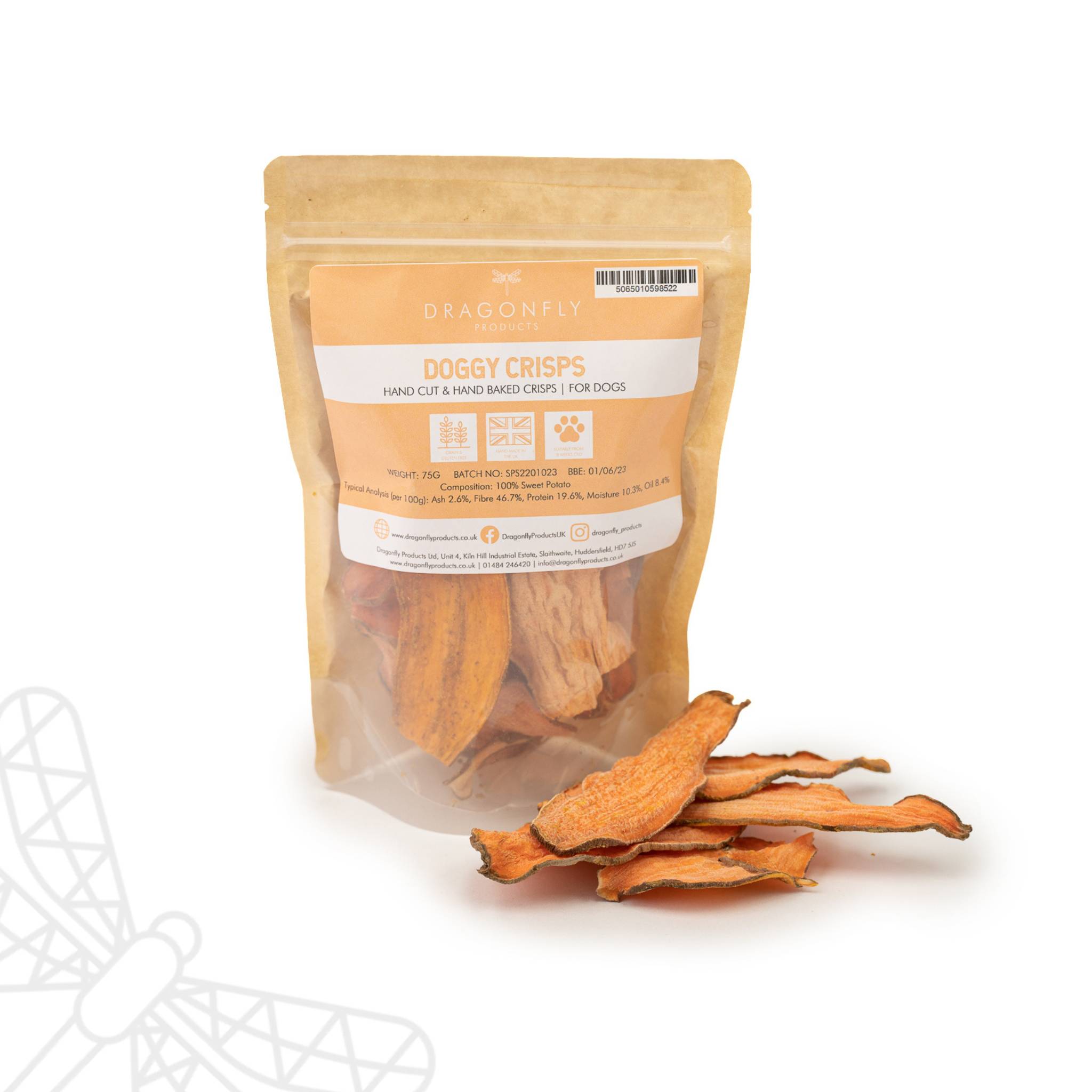 Crisps for Dogs made with Sweet Potato Dragonfly Products