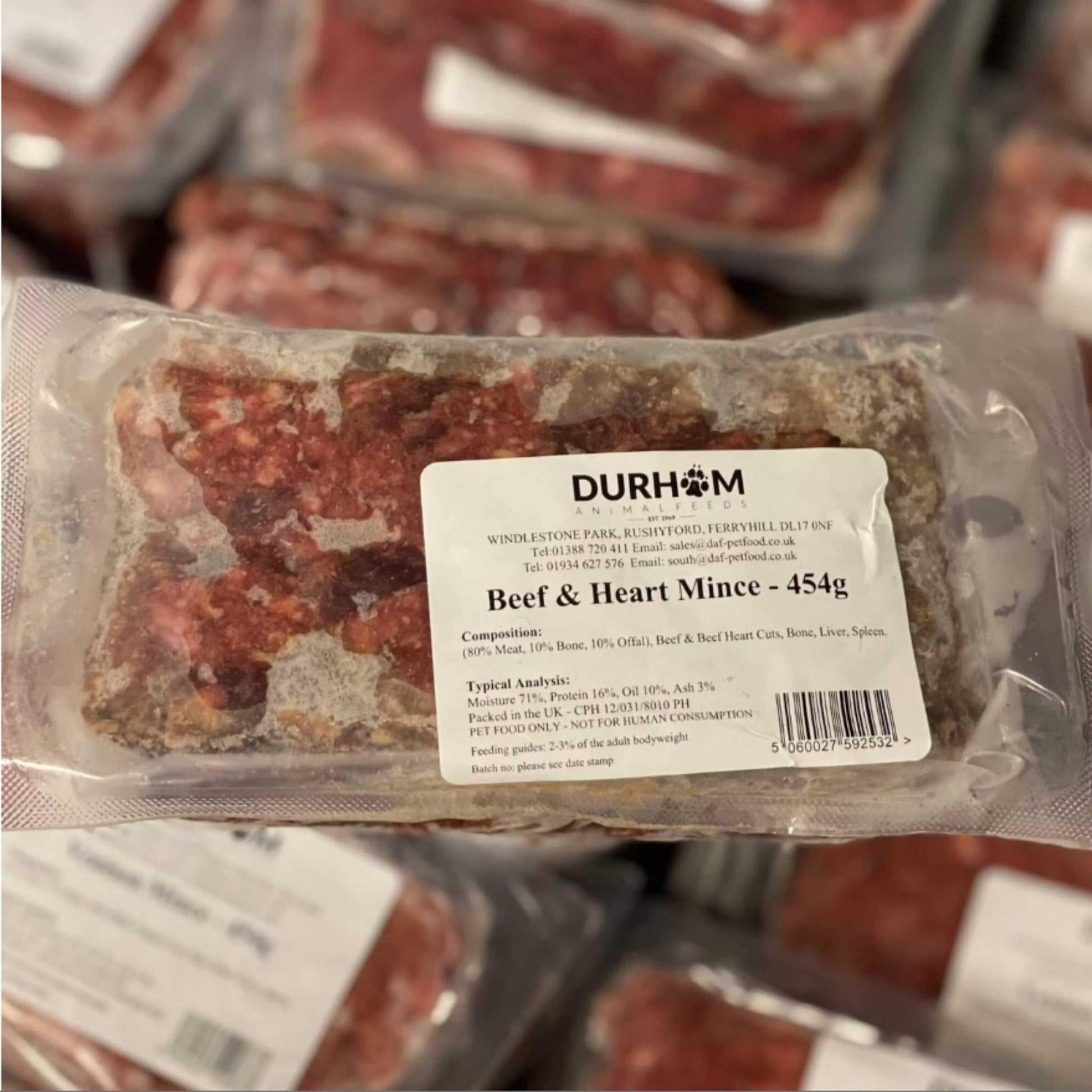 Durham Animal Feeds Beef & Heart Mince Raw Dog Food