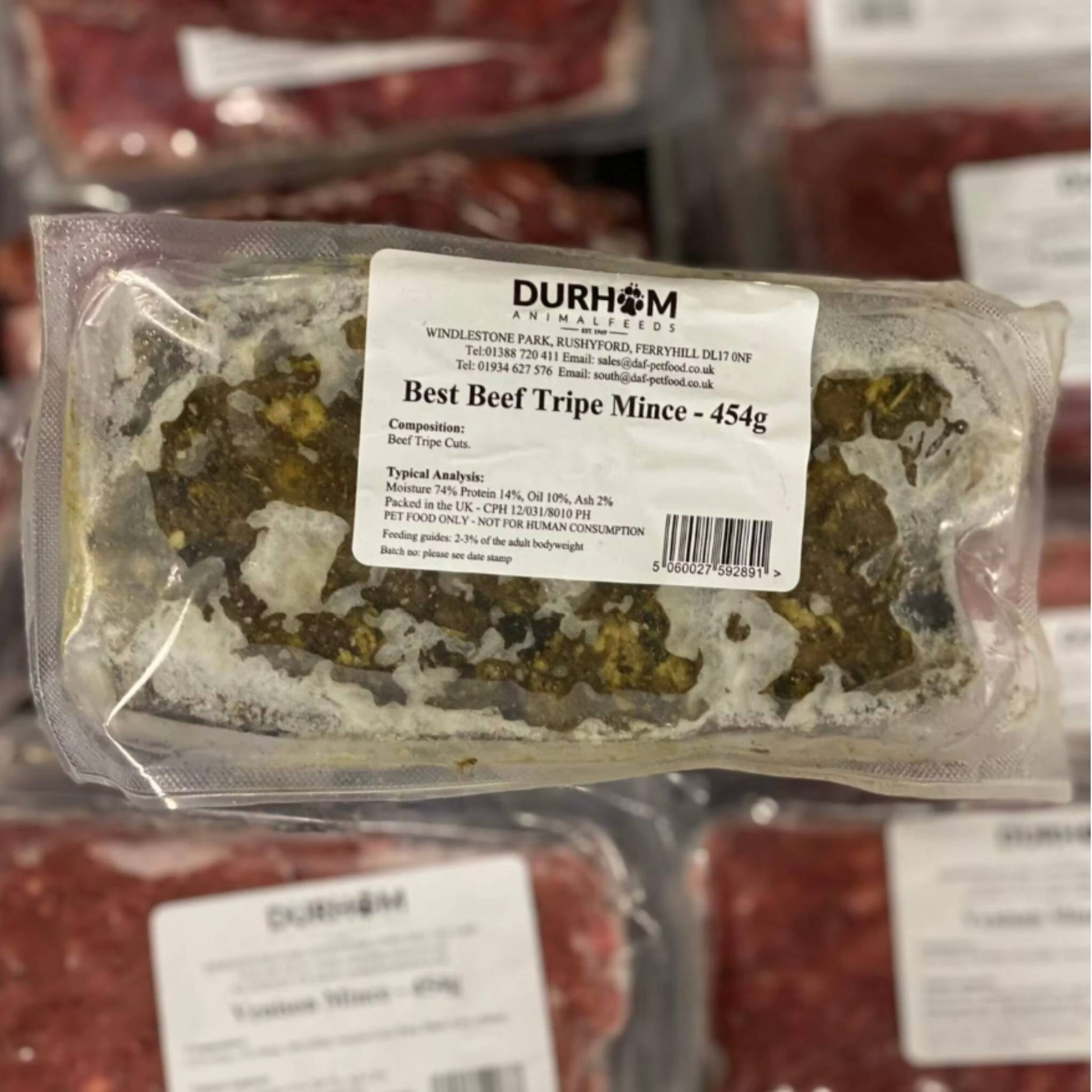 Durham Animal Feeds Best Beef Tripe Mince Raw Dog Food