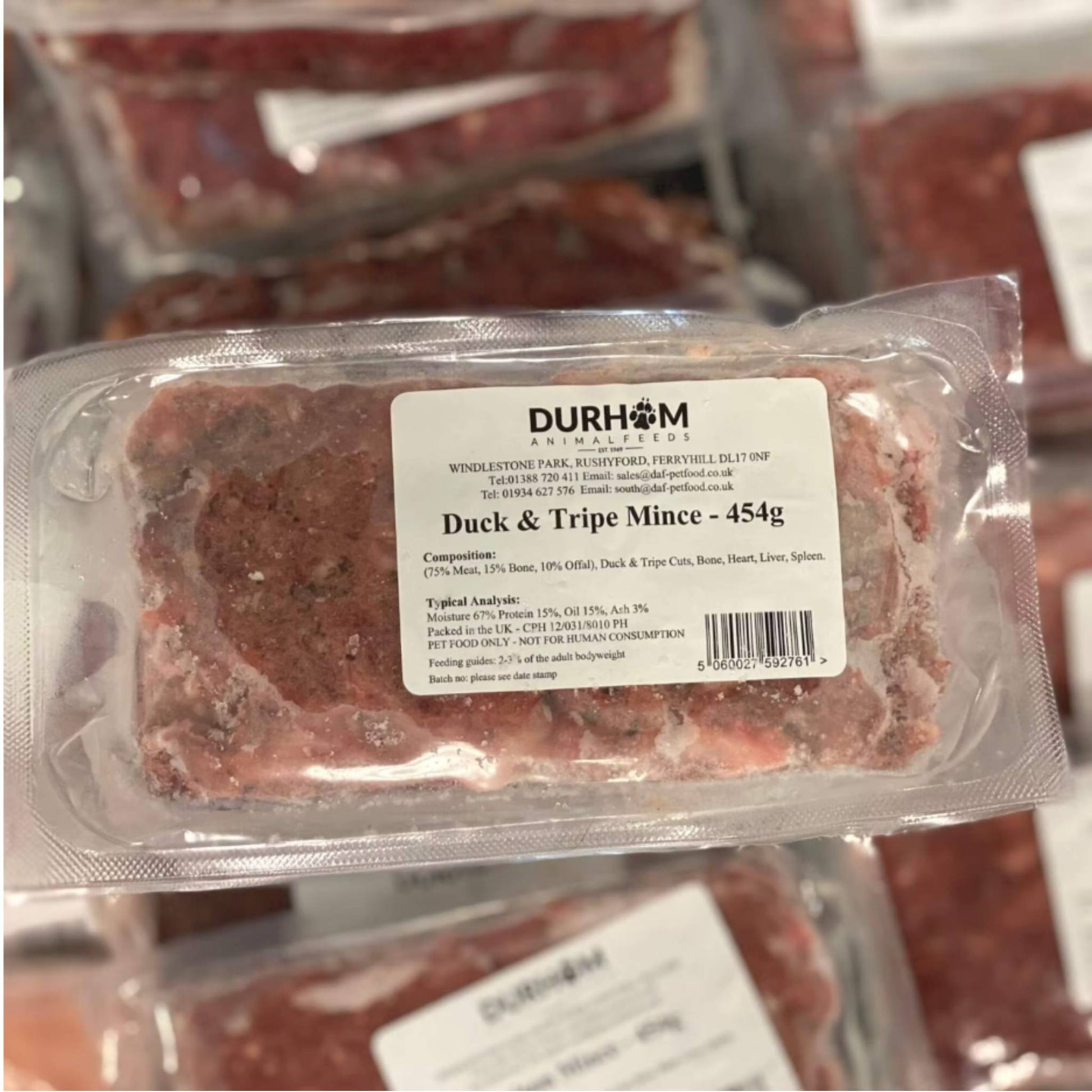 Durham Animal Feeds Duck & Tripe Mince Raw Dog Food