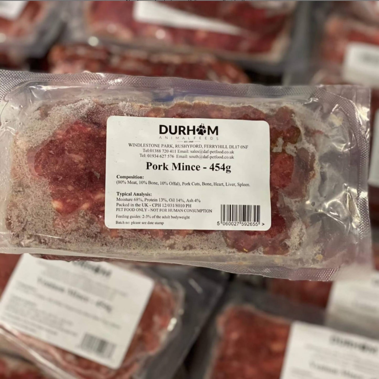 Durham Animal Feeds Pork Mince Raw Dog Food