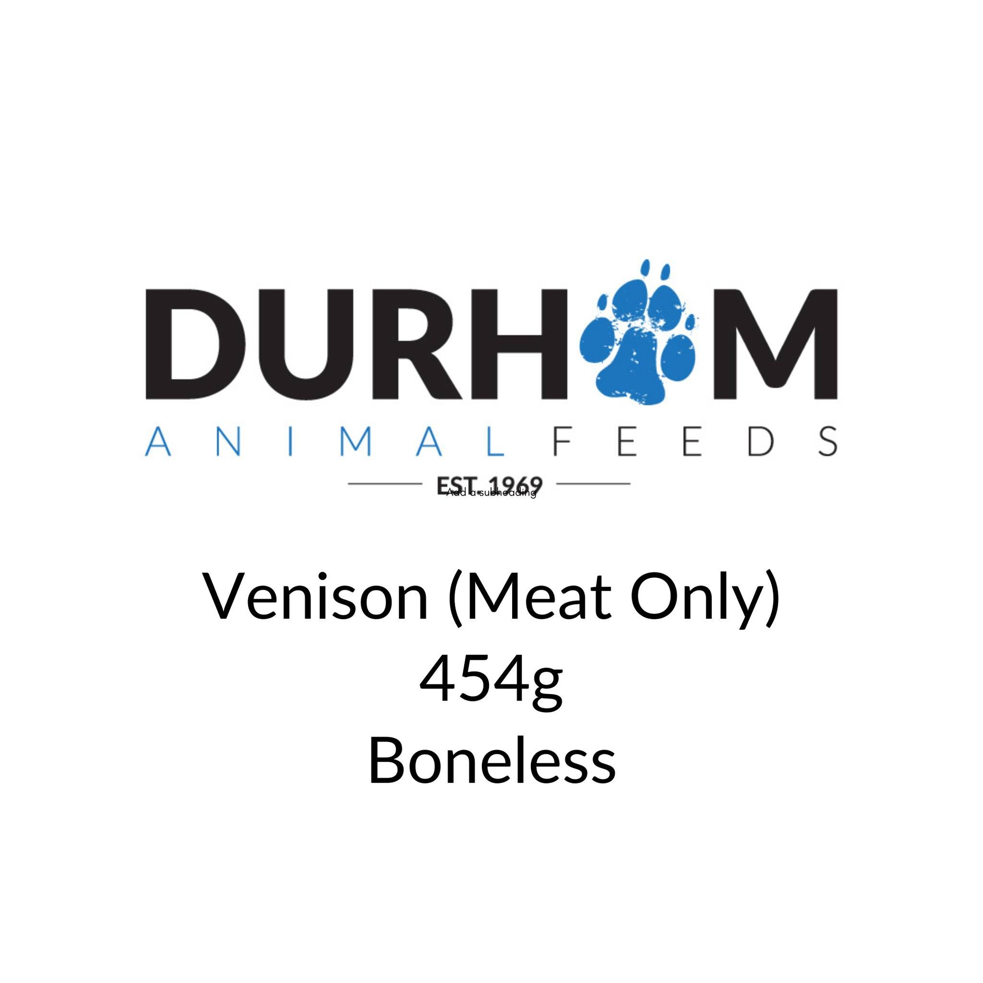 Durham Animal Feeds Venison Meat Only Raw Dog Food