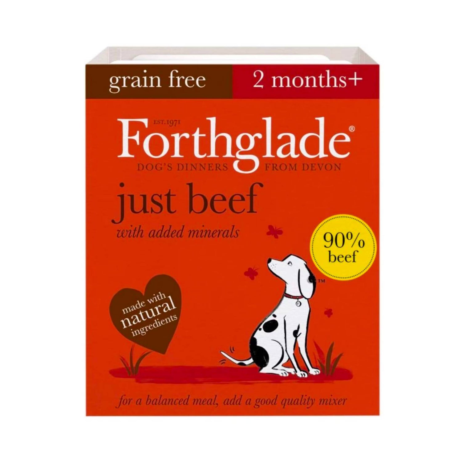 Forthglade Just Beef 2 months plus, dog food. 