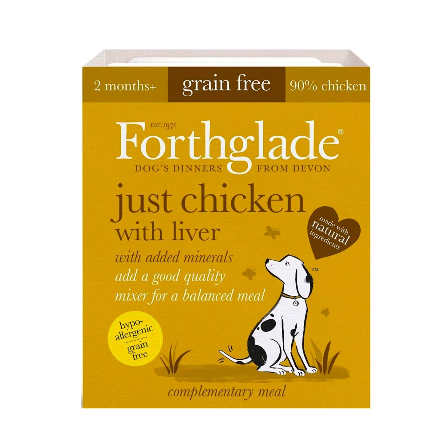 Forthglade Just Chicken with Liver 2 months plus, dog food. 