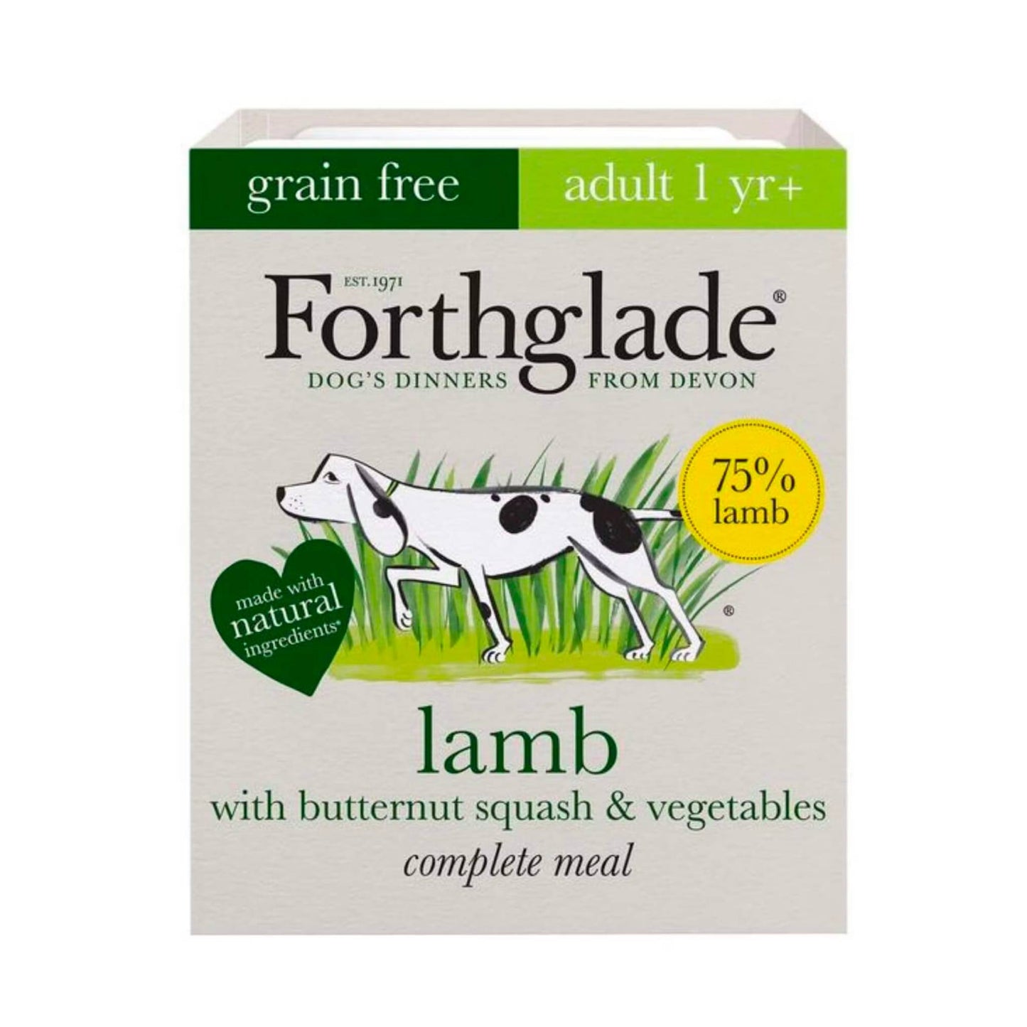 Forthglade Lamb with butternut squash & veg, adult dog food, grain free. 