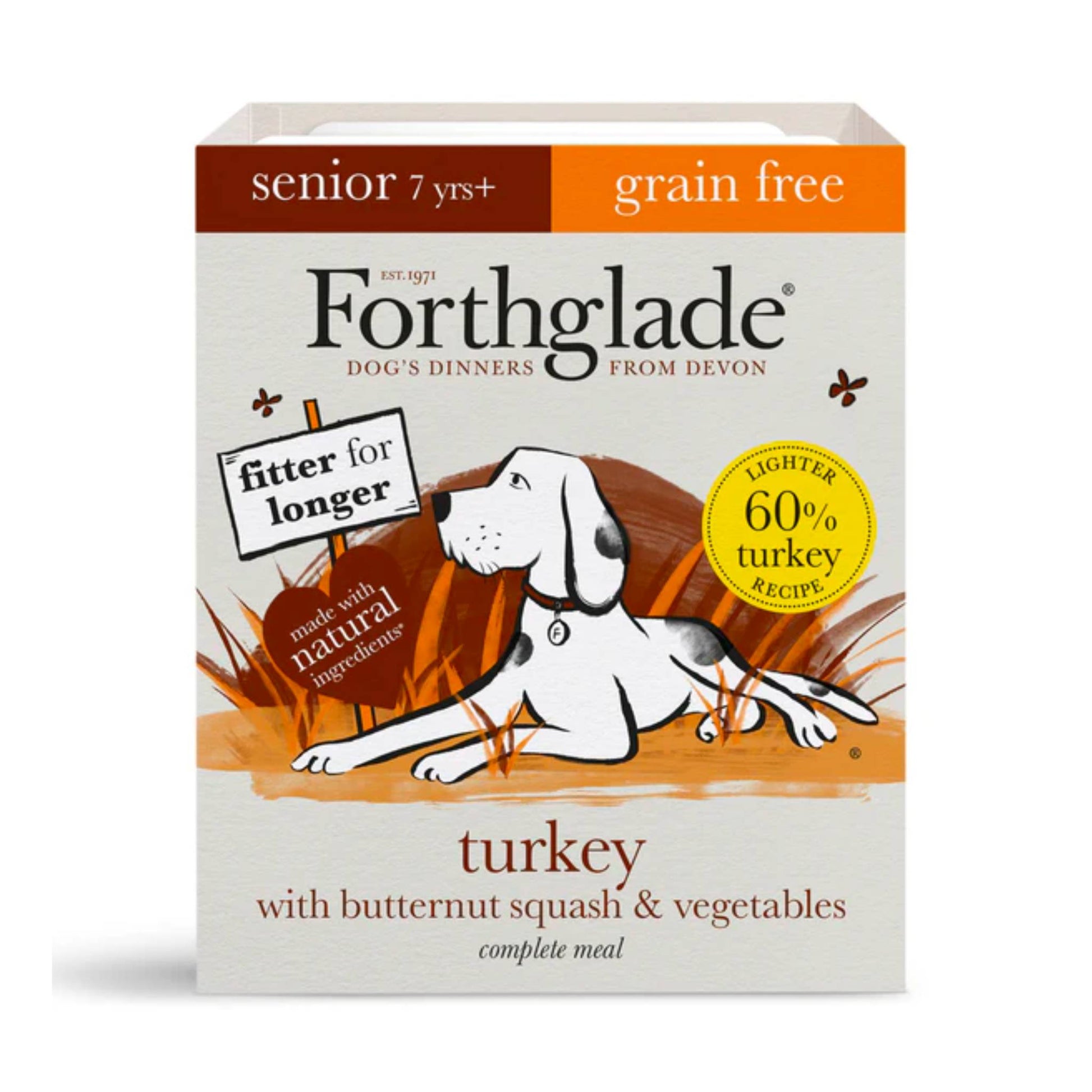 Forthglade Turkey with butternut squash & veg, Senior dog food, grain free.
