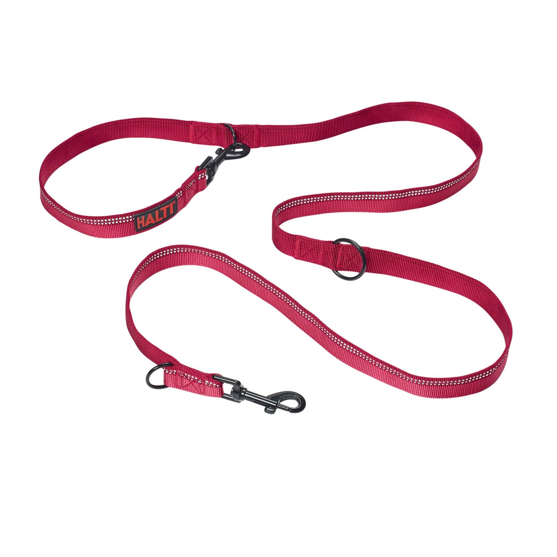 Halti double ended dog lead red