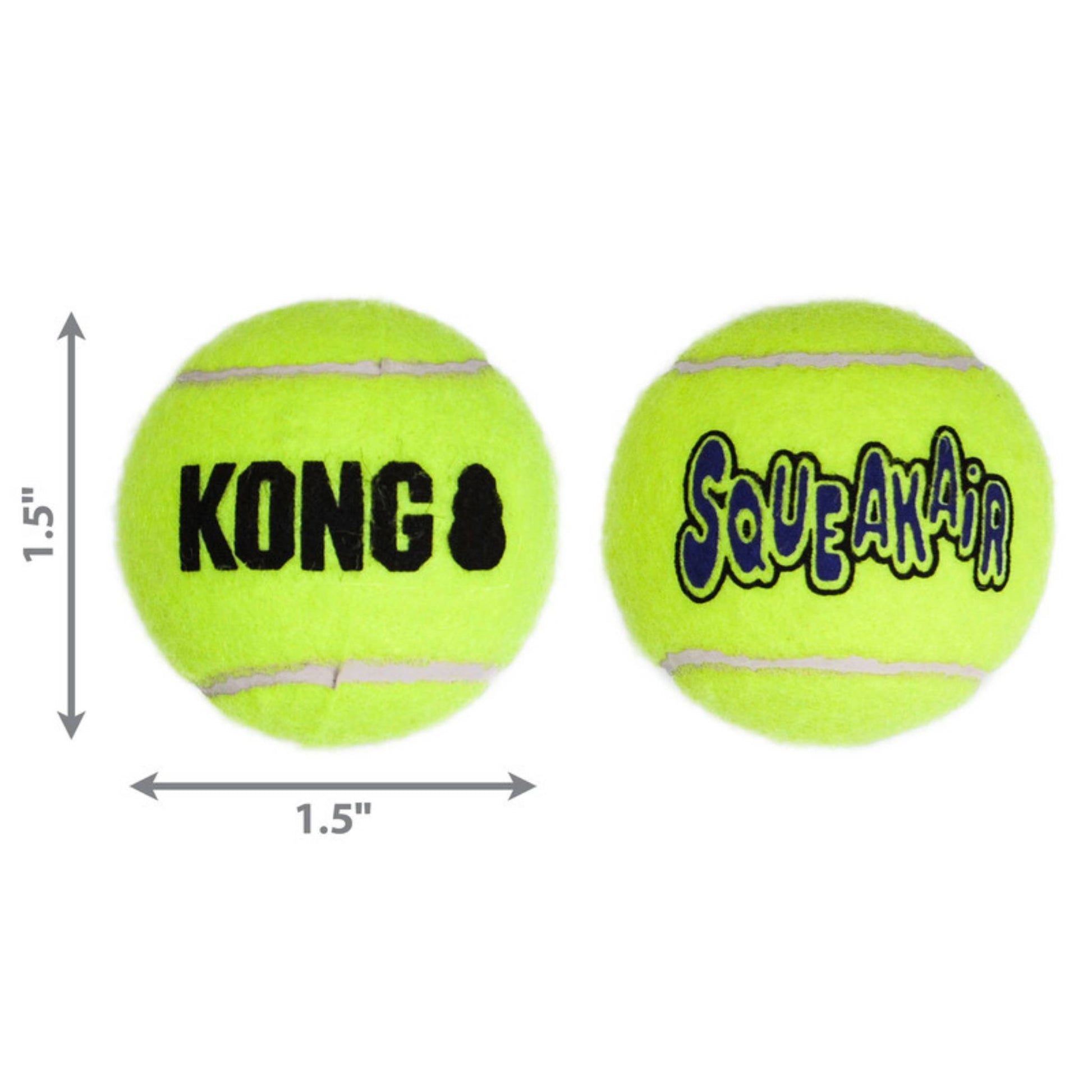 Kong squeakair dog ball extra small dimensions